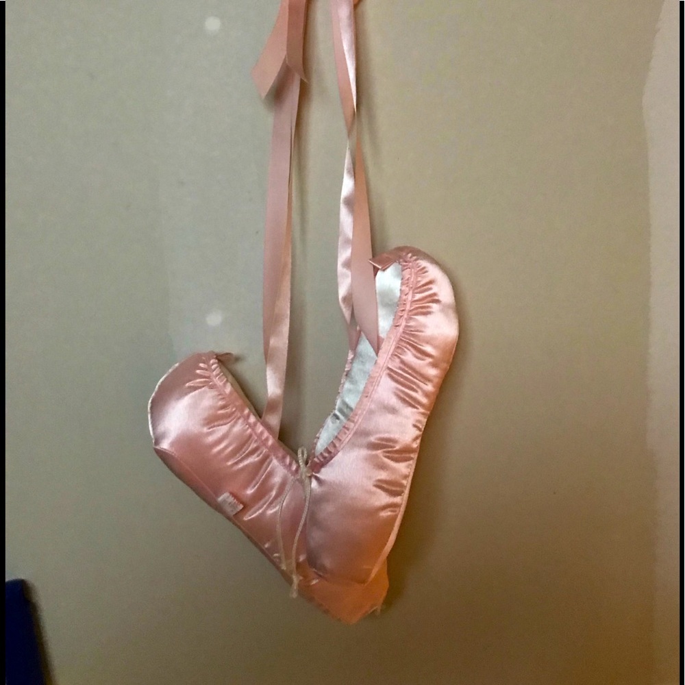 Ballet shoes wall decor.